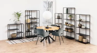 Regał metalowy NEWCASTLE 86 cm - czarny