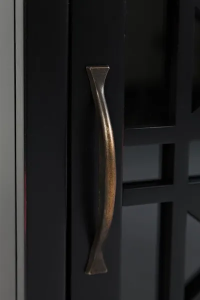 Szafka z szufladą i drzwiami AVOLA ANTIQUE BLACK 1D/1S - czarny