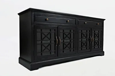 Komoda 4-drzwiowa AVOLA ANTIQUE BLACK 4D/2S - czarny
