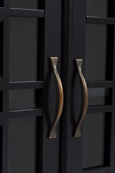 Komoda 4-drzwiowa AVOLA ANTIQUE BLACK 4D/2S - czarny