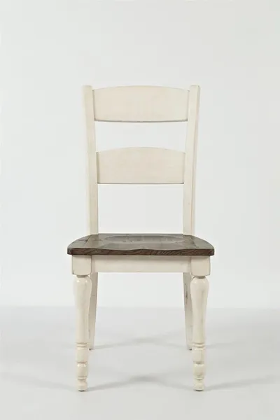 Krzesło drewniane AVOLA VINTAGE WHITE - biały/brązowy