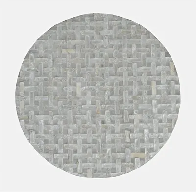 Stolik okrągły z muszli AVOLA GREY BASKET WEAVE - szary