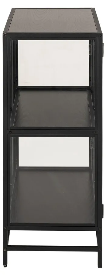 Witryna niska 2-drzwiowa SEAFORD - transparentny/czarny