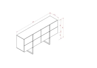 Komoda 4-szufladowa HUDSON 02 - czarny dąb/różowe złoto