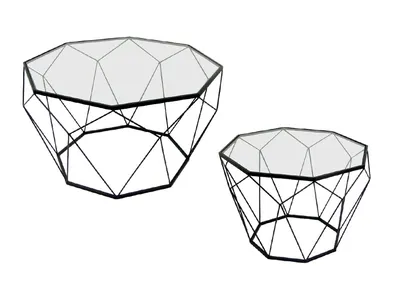 Stolik geometryczny TOYJ19-654 Ø55x38 cm - czarny