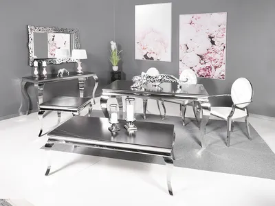 Konsola z marmurowym blatem CT/F306 150x50x75 cm - czarny