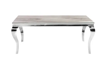 Stół z marmurowym blatem CT/TH306-1 200x100x75 cm - biały