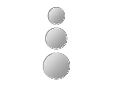 Komplet 3 okrągłych luster 12F-361 - srebrny