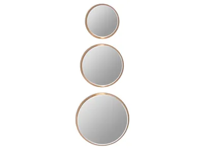 Komplet 3 okrągłych luster 12F-361 - złoty