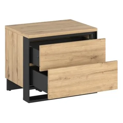 Szafka nocna QUANT QS-03 - dąb artisan/czarny