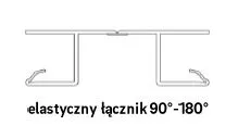 Elastyczny łącznik 90-180° do cokołu RAUBASE - czarny / wys. 10 cm