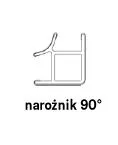 Narożnik wew./zew. 90° RAUBASE - aluminium szczotkowane / wys. 10 cm