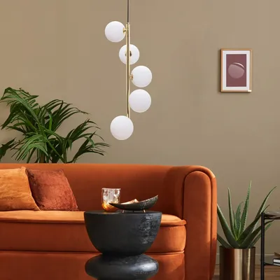 Lampa wisząca ALI 5648 - biały/złoty