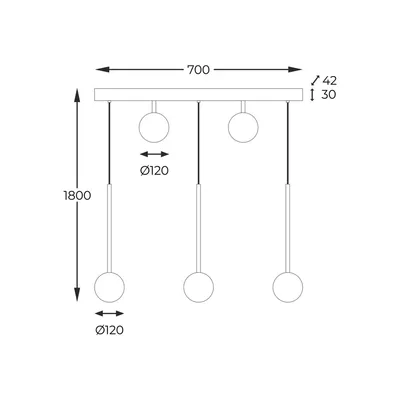 Lampa wisząca ALI 5641 - biały/złoty