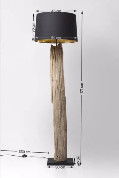 Lampa podłogowa NATURE STRAIGHT - czarny/naturalny