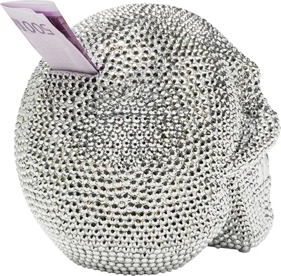 Skarbonka SKULL CRYSTAL - srebrny