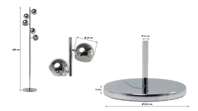 Lampa podłogowa CALOTTA 5 - chrom