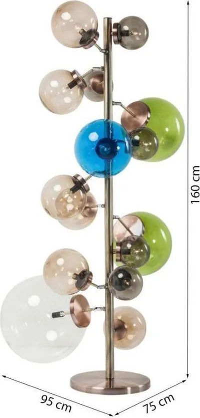 Lampa podłogowa BALLOON COLORE 15 - multikolor/miedź