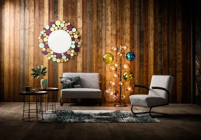 Lampa podłogowa BALLOON COLORE 15 - multikolor/miedź