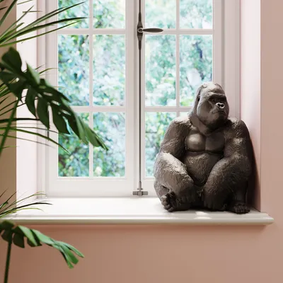 Dekoracja stojąca MONKEY GORILLA SIDE XL - czarny