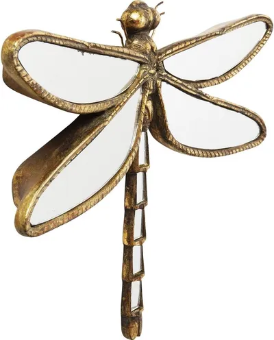 Dekoracja ścienna DRAGONFLY MIRROR 27x35 - lustrzany/złoty