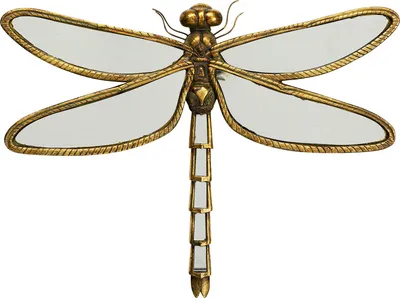Dekoracja ścienna DRAGONFLY MIRROR 36x46 - lustrzany/złoty
