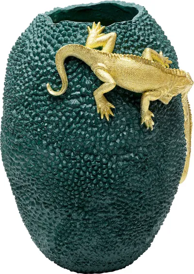 Wazon dekoracyjny CHAMELEON JACK FRUIT 39 - zielony/złoty