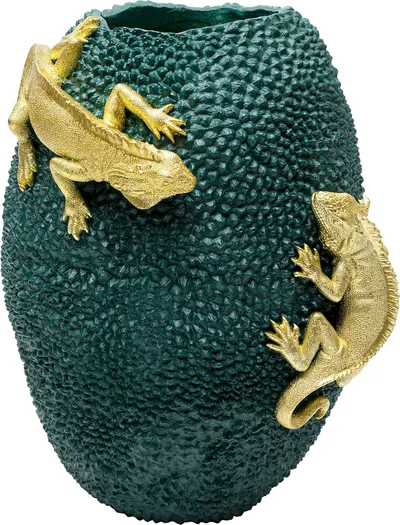 Wazon dekoracyjny CHAMELEON JACK FRUIT 39 - zielony/złoty