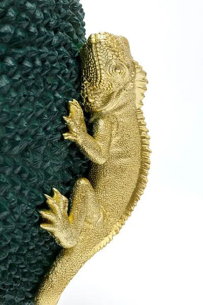 Wazon dekoracyjny CHAMELEON JACK FRUIT 39 - zielony/złoty