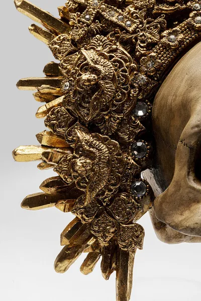 Dekoracja stojąca KING SKULL - złoty/brązowy