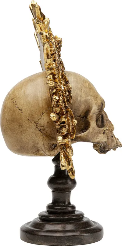 Dekoracja stojąca KING SKULL - złoty/brązowy
