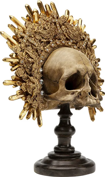Dekoracja stojąca KING SKULL - złoty/brązowy