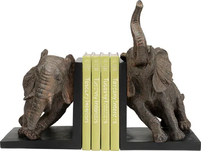 Podpórki na książki ELEPHANTS 25 - brązowy
