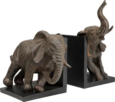 Podpórki na książki ELEPHANTS 25 - brązowy