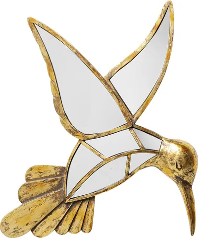 Dekoracja ścienna HUMMINGBIRD MIRROR 60x51 - lustrzany/złoty