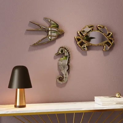Dekoracja ścienna SWALLOW MIRROR 37x25 - lustrzany/złoty