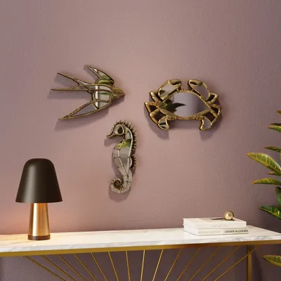 Dekoracja ścienna SWALLOW MIRROR 37x25 - lustrzany/złoty