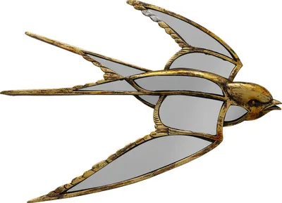 Dekoracja ścienna SWALLOW MIRROR 37x25 - lustrzany/złoty