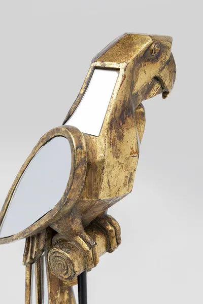 Figurka dekoracyjna MIRRORED PARROT - złoty