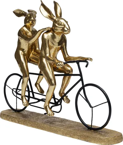 Figurka dekoracyjna TANDEM RABBITS - złoty/czarny