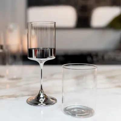 Kieliszek do wina ELECTRA - transparentny/srebrny
