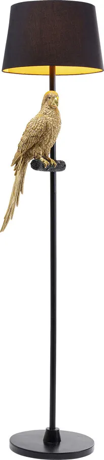 Lampa podłogowa ANIMAL PARROT - złoty/czarny