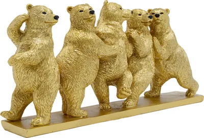 Figurka dekoracyjna TIPSY DANCING BEARS - złoty