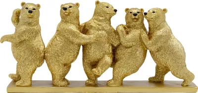Figurka dekoracyjna TIPSY DANCING BEARS - złoty