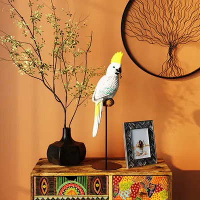 Figurka dekoracyjna PARROT COCKATOO - biały