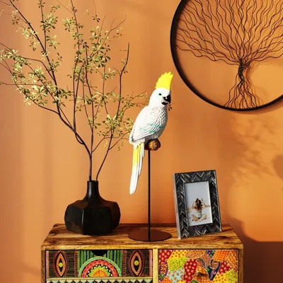 Figurka dekoracyjna PARROT COCKATOO - biały
