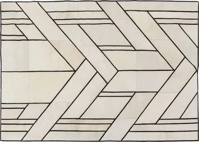 Dywan skórzany NORA 240x170 - beżowy/czarny