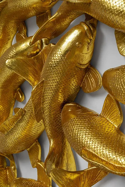 Dekoracja ścienna SCHOOL OF KOI GOLD 160 - złoty