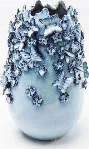 Wazon dekoracyjny BUTTERFLIES LIGHTBLUE 35 - jasnoniebieski