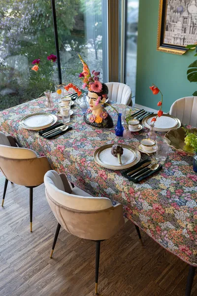 Talerz porcelanowy BELL 26 - biały/złoty